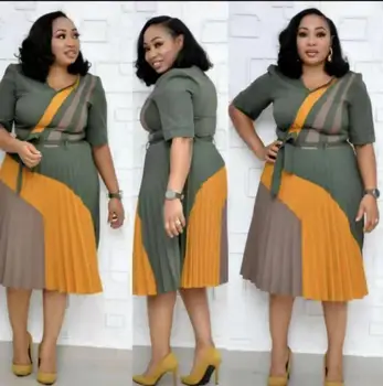 2019 novo elegent modni slog poletje afriške ženske tiskanje plus velikost obleko
