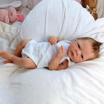 18 inch Prerojeni Lutke Otroka Ročno Novorojenčka Lutka Polni Silikona Telo Lutka X5XE