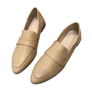2020 pomlad eno čevlji usnjeni ravno retro loafers priložnostne pokazal majhen usnjeni čevlji podkve čevlji babica čevlji velikosti