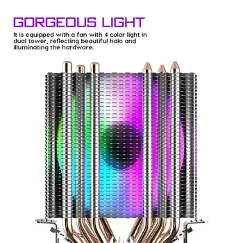 DarkFlash L6 Dual-stolp hladilno telo PROCESOR Hladilnik 6 Toplotne Cevi 3pin 90 mm PWM Fan RGB LED CPU Hladilnik Zraka Za Intel LGA 2011 AM4 AM3