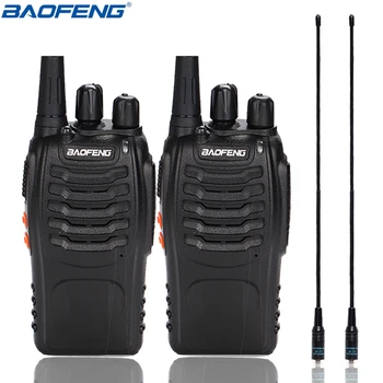 2Pcs Baofeng BF-888S Walkie Talkie UHF dvosmerni Radijski BF888S Ročne Radijske 888S Comunicador Oddajnik Sprejemnik+ 2 Slušalke