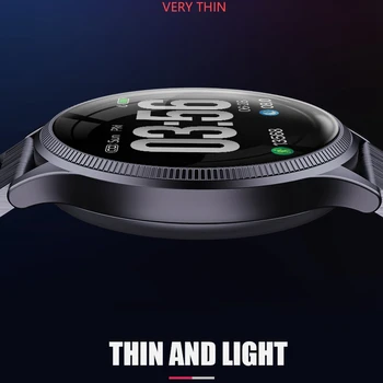 MK08 Smartwatch Reloj Inteligente Luksuzni Moških Manšeta Kovinske Barve, Okrogle Zaslon Srčnega utripa, Krvnega Tlaka, Spremljanje Šport Gledam