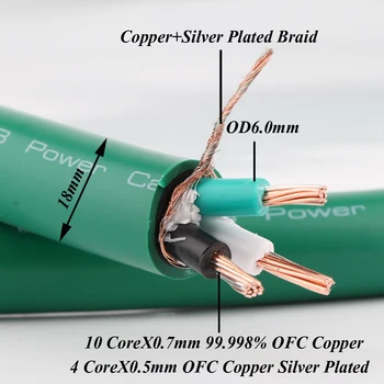 Hi-end baker in srebro MCINTOSH 2328 5N mešani AC napajalni kabel hi-fi jedro moči, avdio napajalni kabel
