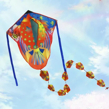 Risanka Otrok Letenje Rib Kite Ladybug Z Kite Kolutu Starš-otrok Interakcije Veliko na Prostem Kite Igrača