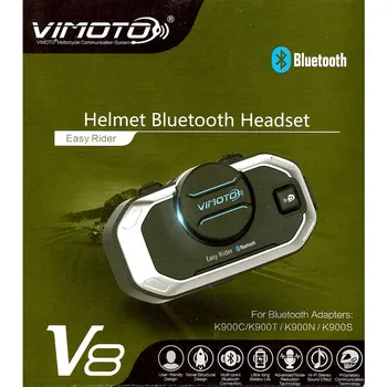 Vimoto angleško Različico Easy Rider V8 Multi-funkcionalne Motocikla BT Interfonski Motoristična Čelada Slušalke Bluetooth Interkom