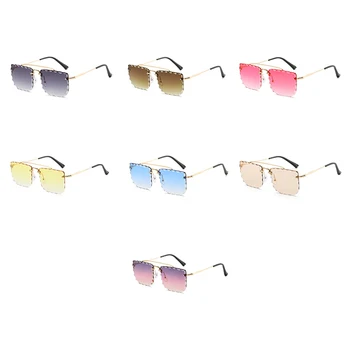 Peekaboo ženske rimless sončna očala kvadratnih jasne barve dame sončna očala pol rimless okvirji 2020 poletje slog, rjava, modra