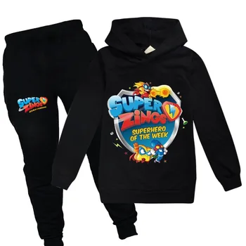 Otrok Kompleti Oblačil Cartoon Super Zings Fant S Kapuco+Hlače Hooded Otroci Oblačila Za Dekleta SuperZings Set