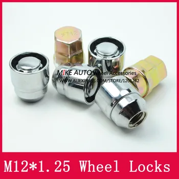 4Nuts+2keys M12x1.25 1.25 koles Ključavnice Lug Matice Anti theft Varnostno Matico, Primerni Za Nissan Teana Bulebird Sylphy Qashqai LS010-06