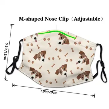 Jack Russell Terier Pes Ne-DisposableAdult Masko Živalskih Kosti Šapa Dustproof Zaščitni Pokrov Respirator Usta Žarilna