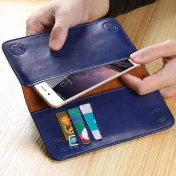 FLOVEME Denarnice Primeru Za iPhone X 8 7 6 6S Plus Resnično Usnjena torbica Za Samsung Galaxy Note 8 S8 S9 Plus S7 5.5