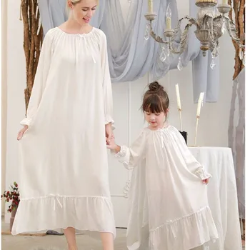 Družina Oblačila Mama, Hči Svoboden Nightgown XL Risanka Dolg Rokav Noč obleke Dekle Ujemanja Obleke