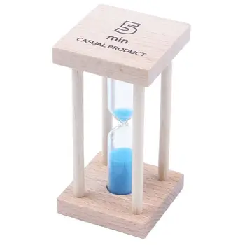 1 kos lesa + steklo + pesek 5 minut kvadratek Čas peščena ura 9 * 4.5 * 4.5 cm Modra
