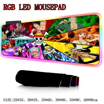 En Kos Anime Gaming RGB Igralec Velikih Mousepad LED Osvetlitev, USB Tipkovnica Pisano Mizo Pad Miši Mat za Prenosni RAČUNALNIK Desktop
