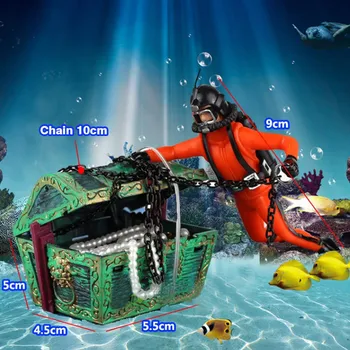 Zaklad lovec Potapljač Dekoracijo za Aquarium Fish Tank