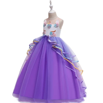 Dekleta Samorog Obleko gor Kostum Halloween Žogo Obleke Cosplay Princesa Otroci Rojstni dan Samorog Stranka Lasulje Pribor Fancy Obleke