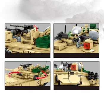 Vojaške serije M1A2 glavni bojni tank soldier orožje, oprema DIY model Stavbe, Bloki, Opeke, Igrače, Darila