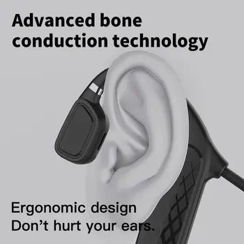 Kostno Prevodnost Brezžične Slušalke, Gumb Za Nadzor Nepremočljiva Šport, Glasba Praktične Slušalke Z Mikrofonom