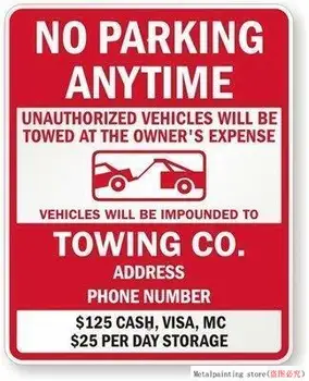 Kovinski Tin Znamenje Nove Ceste Prijavite Omejeno Parkiranje, Nepooblaščenim Vozil Bo Treba Vleči na Lastnika Stroške Aluminija Znak