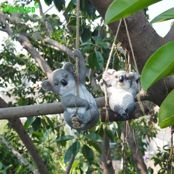 Vrt Koala Smolo Viseči Okraski Dvorišče Živalske Skulpture Simulacije Panda Okraski Za Dom, Balkon, Oprema