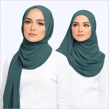 Mehurček Šifon Hidžab Šal Headwraps za Ženske Navaden Musliman Hijabs Šali Glavo Headscarf Dolge Rute Šali Foullard Femme