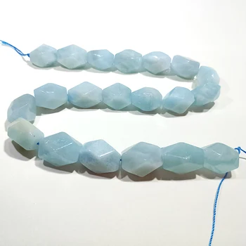 Aquamarine ravno modro baročno gladko 12-16mm za DIY nakit, izdelava svoboden kroglice FPPJ debelo biseri narave gem kamen