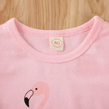 Imcute 2020 Novorojenčka Srčkan Flamingo Malčke Baby Girl Obleke Vrhovi T-majica, Hlače, Obleke Nastavite Poletje 0-4T