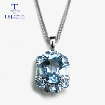 TBJ,naravno modro nebo, topaz gemstone nakit set v 925 sterling srebro elegantno poseben obesek uhan za ženske damo kot darilo