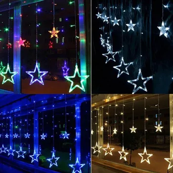 LED Bakrene Žice Star Zavese Niz Luči Lučka Pravljice Za Razsvetljavo na Prostem, Poroke, Božični Okraski, 220v EU Plug Twinkly