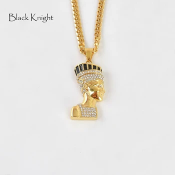 Črni Vitez iz Nerjavečega jekla Egiptovski Faraon ogrlico, obesek, Okrasnih Zlato barvo Faraon ogrlica Etnične nakit BLKN0758
