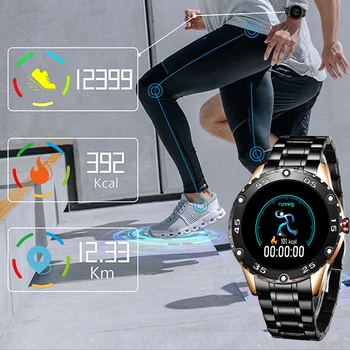 LIGE Nova Jekla Pasu Pametno Gledati Moške Za Android, IOS, Srčni utrip, krvni tlak Informacije pokličite Šport smartwatch Fitnes tracker