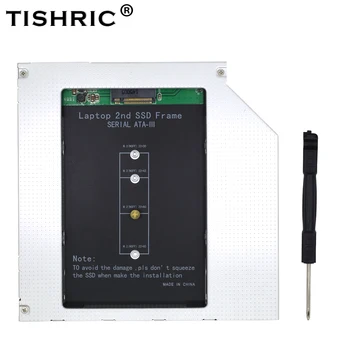 TISHRIC Caddy SATA 3.0 9.5 mm M. 2 M2 NGFF 2. Drugi HDD SSD Trdi Disk Ohišje Za Prenosni DVD-ROM Aluminija Optibay Primeru
