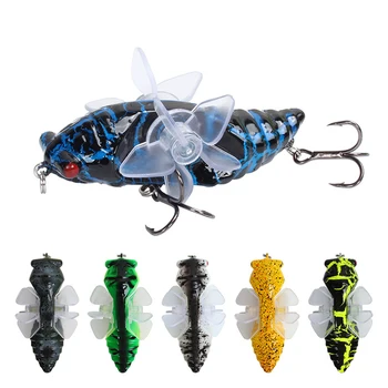 Wokotip 1pcs 7.5 cm 16 g Insektov Cicada Fishing Lure Crankbait Vrtenje Vijaka Pisanec Plavajoče Vabe Topwater Težko Vab