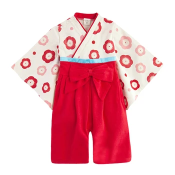 Japonska kopalni plašč Otroci Baby Toddler Fant Dekleta Cvetlični Satenast Kimono kopalni plašč Sleepwear Primerna Oblačila lok Menih oblačila