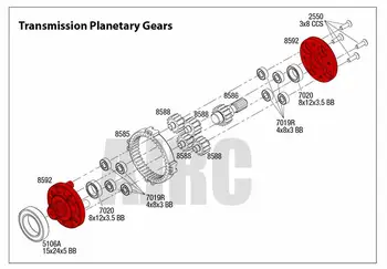 TRAXXAS Neomejeno Desert Racer 1/7 UDR 45# kaljenega jekla prestavi srednja/zadaj združljiv menjalnik planetnega gonila adapter #8592