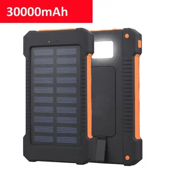 Sončna energija Banke 30000mAh Prenosni Solarni Powerbank Mobilni Telefon Zunanji Polnilec Powerbank 30000mAh Za Xiaomi Mi iPhone