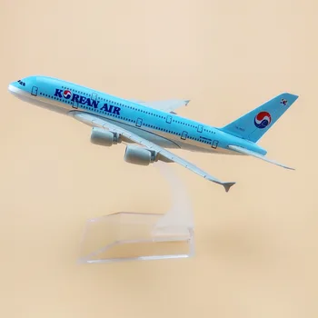 16 cm Zraka, Korean Air A380 Airbus 380 Airways letalske družbe Kovinske Zlitine Letalo Model Letalo Diecast Zrakoplova