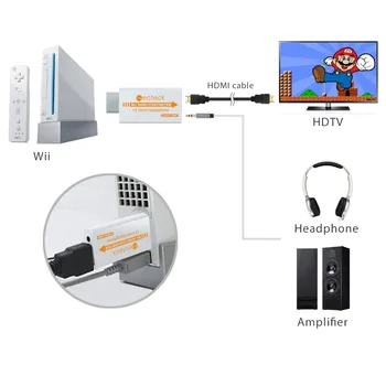 Neoteck Visoke Kakovosti Wii na HDMI Pretvornik Podpira Full HD 1080P 720P 3.5 mm Audio Wii2HDMI Adapter za HDTV Wii Pretvornik