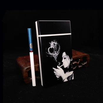 Laifu Aluminijeve Zlitine&plastičnih Cigaret Primeru Ultra Tanek 100 Slim Cigarete Polje za Ženske Dim Polje Lasersko Vgravirana Osamljeno Dekle