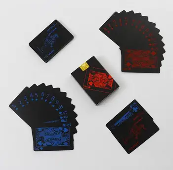 Novi Kabini Poker Nepremočljiva PVC Plastike Igralne Karte Nastavite Črno Barvo Poker Kartico Določa Klasičnih čarovniških Trikov Orodje Poker Igre GYH