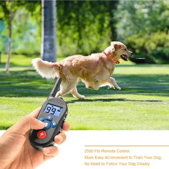 Pes Usposabljanja Ovratnik, Pes Šok Daljinsko 2500ft Pisk Šok LED Luči Nepremočljiva IPX7 Električni Pes Laja Ovratnik za Srednje Velike Pse