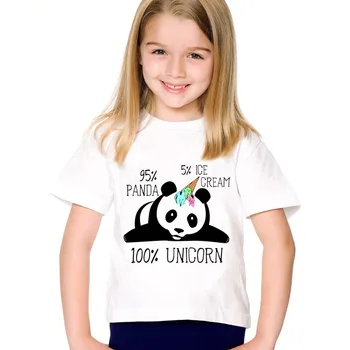 Otroci oblačila fantje srčkan kawaii Otrok Tiskanja Medved grafični t srajce Panda risanka t shirt za dekleta tshirt kratek rokav, bela