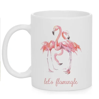 MAYREY 11 oz Flamingo Risanka Mleka Keramični Vrč Okoljske Skodelico Kave z Modi Tiskanje Ustvarjalno Darilo