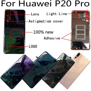 Orig Novo Za Huawei P20 Pro CLT-AL00 CLT-L09 CLT-L29 CLT-TL00 Stekla Zadaj zadnja Vrata Ohišja pokrov Pokrov + Lepilo