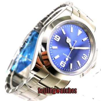 40 mm Bliger modra črna številčnica za izbiranje sapphire kristalno mingzhu 2813 samodejno mens watch