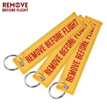 Odstranite Pred Letom Keychains Oranžna Vezenje Keychain za Letalstvo Key Ring Darila Nakit Ključni Fob Ključa Imetnika 3 KOS/VELIKO