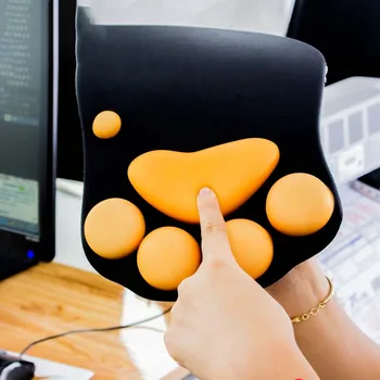 3D Srčkan Mouse Pad Mehka Mačja Tačka Podloge za Miško Zapestje Ostalo Podporo, Udobje Silicij Memory Mouse Pad Pene Gaming Ergonomska Mat