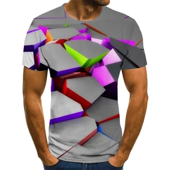 Najnovejše 3D Natisnjeni T-Shirt tridimenzionalni Vzorec Kratek Rokav Poletje Priložnostne Vrhovi Tees Modni O-Vratu Tshirt Moški