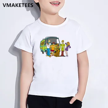Otroci Poletje Kratkimi Rokavi Girls&Boys Tshirt Otroke, Risanka Scooby Doo Skrivnost Stroj Natisni T-shirt Smešno Otroška Oblačila