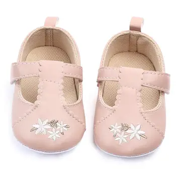 Za malčke Baby Dekleta Udobno Mešane Barve Cvet Vezenje Prewalker Čevlji Modni Non-slip Prvi Pohodniki Otrok Baby Čevlji