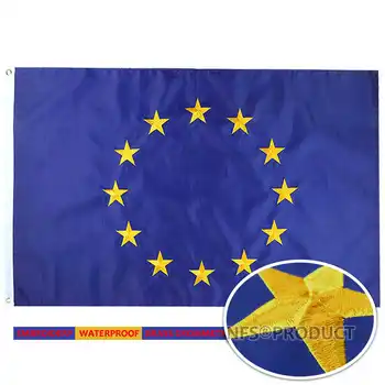 Vezeni Zastavo EU Evropske Unije 90x150cm Ft Trajne Nepremočljiva Najlon Dekorativni Zastavami in Transparenti, Za Doma in na Prostem